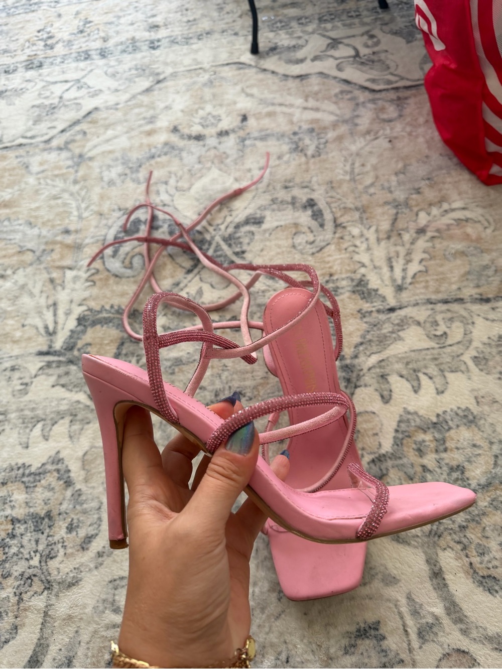 Women’s Pink Strappy High Heel Sandals